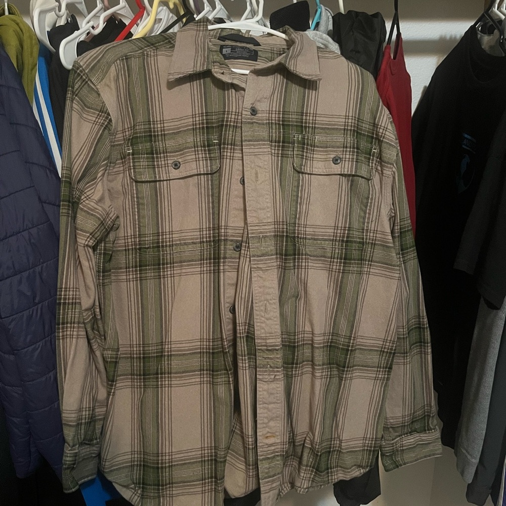 Carhartt Green and Tan Plaid Shirt Jacket